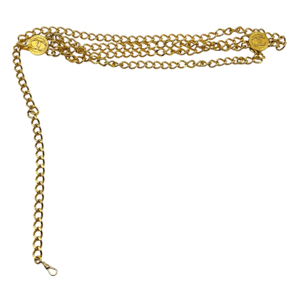 CHANEL VINTAGE 1984 GOLD CC MEDALLION CHAIN BELT - Picture 1 of 8